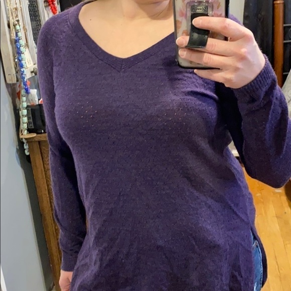 Smartwool Purple V Neck Tunic Sweater - Picture 12 of 16